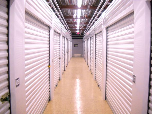Inside storage facility with multiple doors